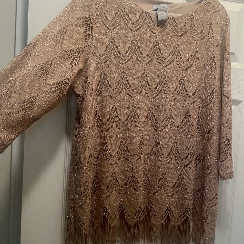 Chico's Metallic Fringe Tunic